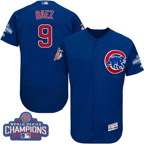 Cubs #9 Javier Baez Blue Flexbase Authentic Collection 2016 World Series Champions Stitched MLB Jersey Cubs #9 Javier Baez Blue Flexbase Authentic Collection 2016 World Series Champions Stitched MLB Jersey