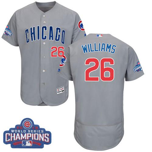 Cubs #26 Billy Williams Grey Flexbase Authentic Collection Road 2016 World Series Champions Stitched MLB Jersey Cubs #26 Billy Williams Grey Flexbase Authentic Collection Road 2016 World Series Champions Stitched MLB Jersey