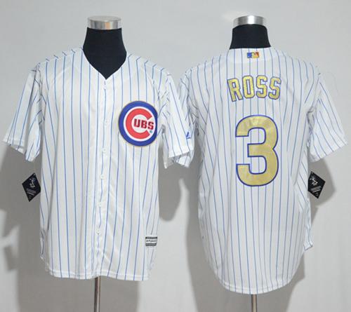 Cubs #3 David Ross White(Blue Strip) 2017 Gold Program Cool Base Stitched MLB Jersey Cubs #3 David Ross White(Blue Strip) 2017 Gold Program Cool Base Stitched MLB Jersey