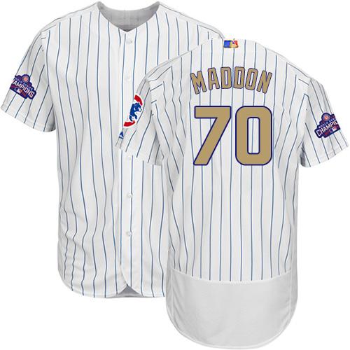 Cubs #70 Joe Maddon White(Blue Strip) Flexbase Authentic 2017 Gold Program Stitched MLB Jersey Cubs #70 Joe Maddon White(Blue Strip) Flexbase Authentic 2017 Gold Program Stitched MLB Jersey