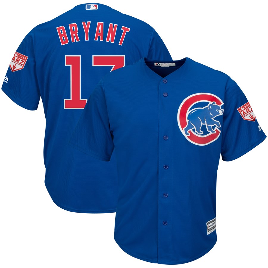Cubs #17 Kris Bryant Blue 2019 Spring Training Cool Base Stitched MLB Jersey Cubs #17 Kris Bryant Blue 2019 Spring Training Cool Base Stitched MLB Jersey