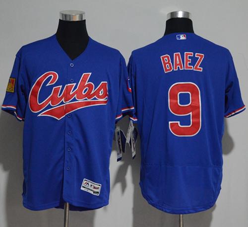 Cubs #9 Javier Baez Blue Flexbase Authentic Collection 1994 Turn Back The Clock Stitched MLB Jersey Cubs #9 Javier Baez Blue Flexbase Authentic Collection 1994 Turn Back The Clock Stitched MLB Jersey
