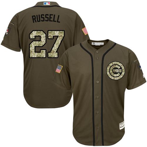 Cubs #27 Addison Russell Green Salute to Service Stitched MLB Jersey Cubs #27 Addison Russell Green Salute to Service Stitched MLB Jersey