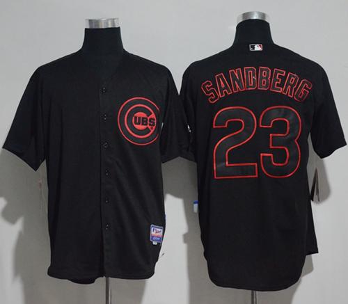 Cubs #23 Ryne Sandberg Black Strip Stitched MLB Jersey Cubs #23 Ryne Sandberg Black Strip Stitched MLB Jersey