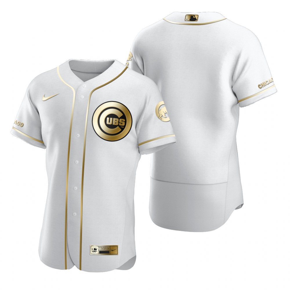 Chicago Cubs Blank White Nike Men's Authentic Golden Edition MLB Jersey Chicago Cubs Blank White Nike Men's Authentic Golden Edition MLB Jersey