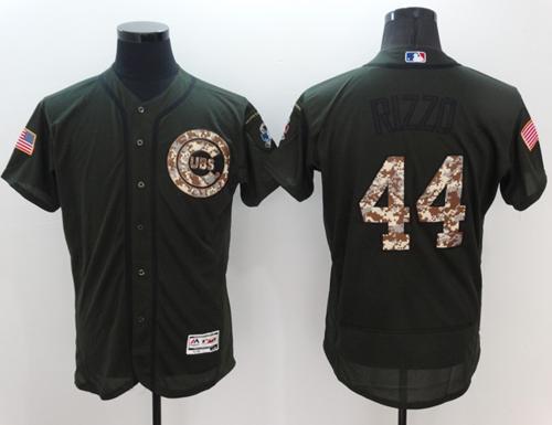 Cubs #44 Anthony Rizzo Green Flexbase Authentic Collection Salute to Service Stitched MLB Jersey Cubs #44 Anthony Rizzo Green Flexbase Authentic Collection Salute to Service Stitched MLB Jersey
