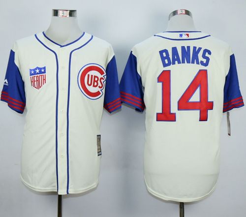 Cubs #14 Ernie Banks Cream/Blue 1942 Turn Back The Clock Stitched MLB Jersey Cubs #14 Ernie Banks Cream/Blue 1942 Turn Back The Clock Stitched MLB Jersey