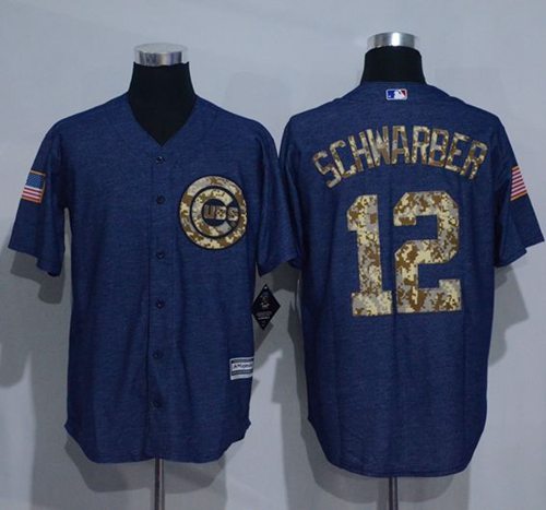 Cubs #12 Kyle Schwarber Denim Blue Salute to Service Stitched MLB Jersey Cubs #12 Kyle Schwarber Denim Blue Salute to Service Stitched MLB Jersey