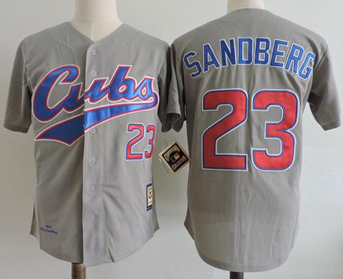 Mitchell And Ness 1994 Cubs #23 Ryne Sandberg Grey Throwback Stitched MLB Jersey Mitchell And Ness 1994 Cubs #23 Ryne Sandberg Grey Throwback Stitched MLB Jersey