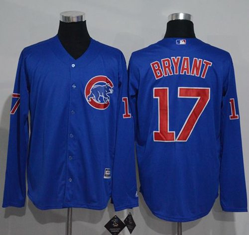 Cubs #17 Kris Bryant Blue New Cool Base Long Sleeve Stitched MLB Jersey Cubs #17 Kris Bryant Blue New Cool Base Long Sleeve Stitched MLB Jersey