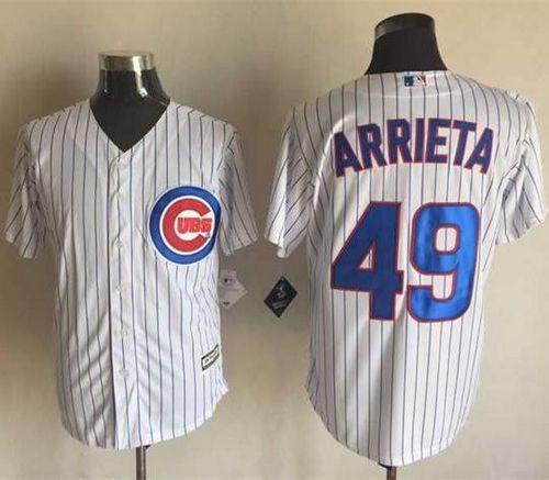 Cubs #49 Jake Arrieta White Strip New Cool Base Stitched MLB Jersey Cubs #49 Jake Arrieta White Strip New Cool Base Stitched MLB Jersey