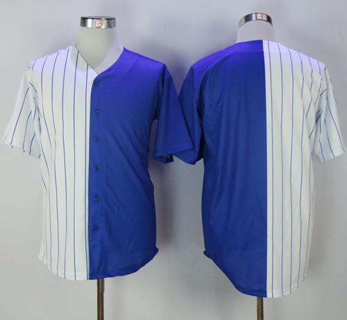 Cubs Blank White/Blue Split Fashion Stitched MLB Jersey Cubs Blank White/Blue Split Fashion Stitched MLB Jersey