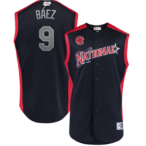 Cubs #9 Javier Baez Navy 2019 All-Star National League Stitched MLB Jersey Cubs #9 Javier Baez Navy 2019 All-Star National League Stitched MLB Jersey
