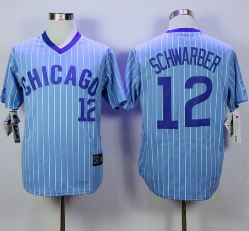 Cubs #12 Kyle Schwarber Blue(White Strip) Cooperstown Throwback Stitched MLB Jersey Cubs #12 Kyle Schwarber Blue(White Strip) Cooperstown Throwback Stitched MLB Jersey