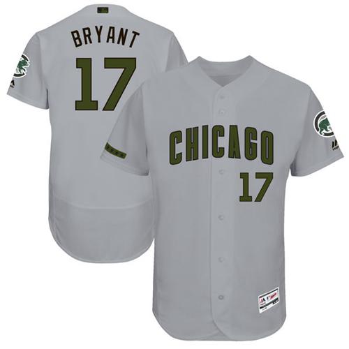 Cubs #17 Kris Bryant Grey Flexbase Authentic Collection Memorial Day Stitched MLB Jersey Cubs #17 Kris Bryant Grey Flexbase Authentic Collection Memorial Day Stitched MLB Jersey