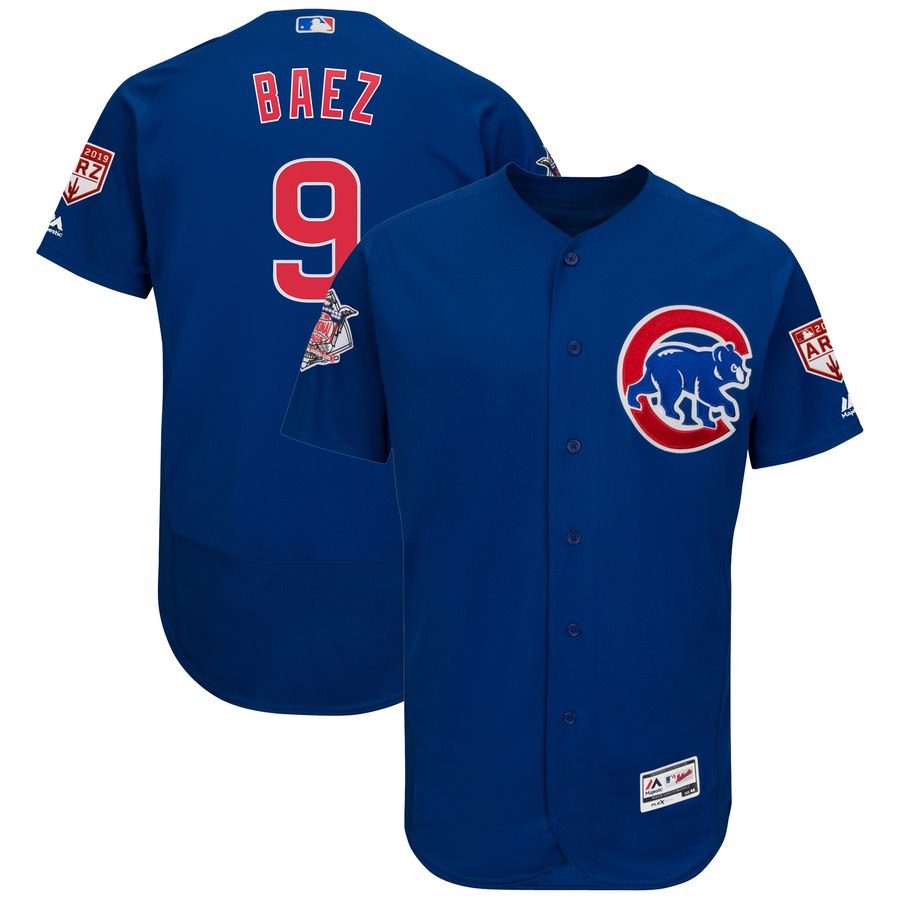 Cubs #9 Javier Baez Blue 2019 Spring Training Flex Base Stitched MLB Jersey Cubs #9 Javier Baez Blue 2019 Spring Training Flex Base Stitched MLB Jersey