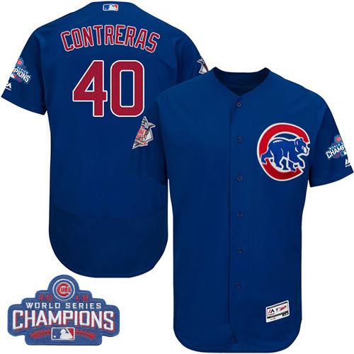 Cubs #40 Willson Contreras Blue Flexbase Authentic Collection 2016 World Series Champions Stitched MLB Jersey Cubs #40 Willson Contreras Blue Flexbase Authentic Collection 2016 World Series Champions Stitched MLB Jersey