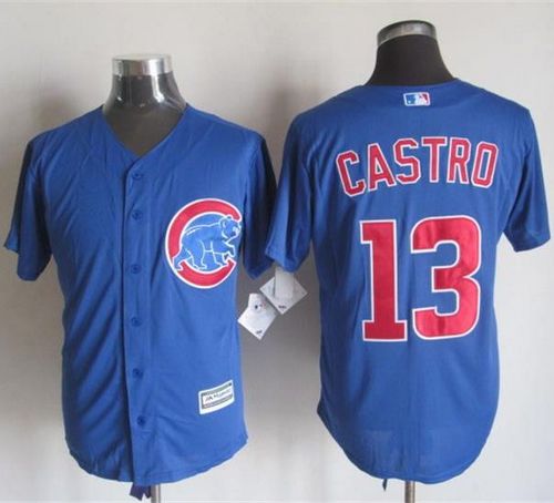 Cubs #13 Starlin Castro Blue New Cool Base Stitched MLB Jersey Cubs #13 Starlin Castro Blue New Cool Base Stitched MLB Jersey