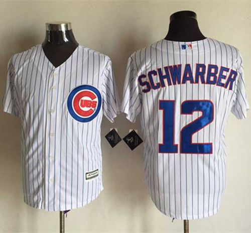 Cubs #12 Kyle Schwarber New White Strip Cool Base Stitched MLB Jersey Cubs #12 Kyle Schwarber New White Strip Cool Base Stitched MLB Jersey