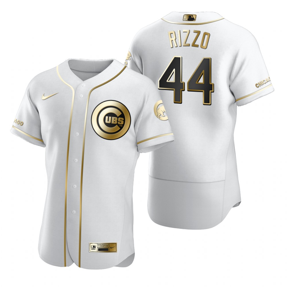 Chicago Cubs #44 Anthony Rizzo White Nike Men's Authentic Golden Edition MLB Jersey Chicago Cubs #44 Anthony Rizzo White Nike Men's Authentic Golden Edition MLB Jersey
