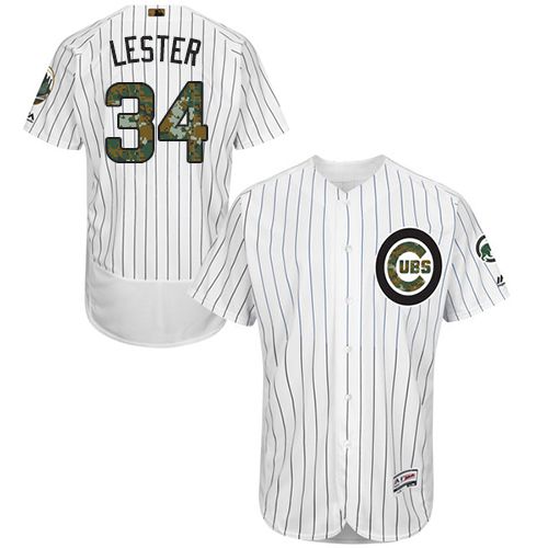 Cubs #34 Jon Lester White(Blue Strip) Flexbase Authentic Collection Memorial Day Stitched MLB Jersey Cubs #34 Jon Lester White(Blue Strip) Flexbase Authentic Collection Memorial Day Stitched MLB Jersey