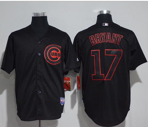 Cubs #17 Kris Bryant Black Strip Stitched MLB Jersey Cubs #17 Kris Bryant Black Strip Stitched MLB Jersey