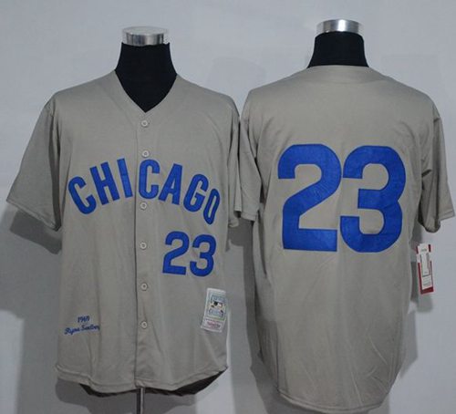 Mitchell And Ness 1969 Cubs #23 Ryne Sandberg Grey Throwback Stitched MLB Jersey Mitchell And Ness 1969 Cubs #23 Ryne Sandberg Grey Throwback Stitched MLB Jersey