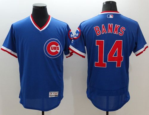 Cubs #14 Ernie Banks Blue Flexbase Authentic Collection Cooperstown Stitched MLB Jersey Cubs #14 Ernie Banks Blue Flexbase Authentic Collection Cooperstown Stitched MLB Jersey