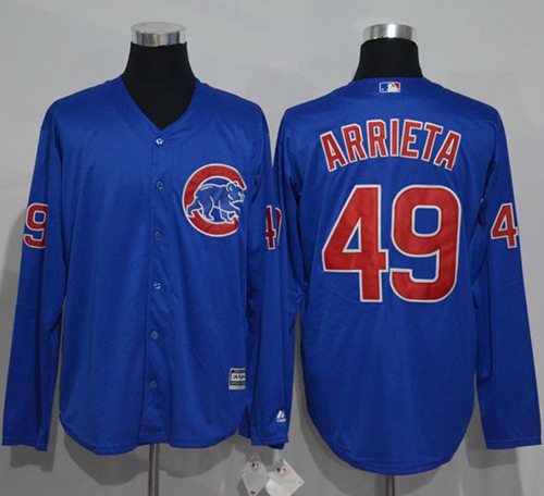 Cubs #49 Jake Arrieta Blue New Cool Base Long Sleeve Stitched MLB Jersey Cubs #49 Jake Arrieta Blue New Cool Base Long Sleeve Stitched MLB Jersey