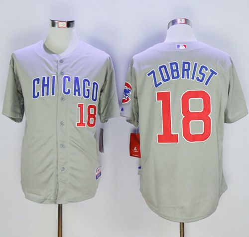 Cubs #18 Ben Zobrist Grey Road Cool Base Stitched MLB Jersey Cubs #18 Ben Zobrist Grey Road Cool Base Stitched MLB Jersey