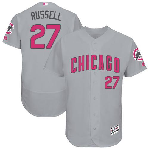 Cubs #27 Addison Russell Grey Flexbase Authentic Collection Mother's Day Stitched MLB Jersey Cubs #27 Addison Russell Grey Flexbase Authentic Collection Mother's Day Stitched MLB Jersey