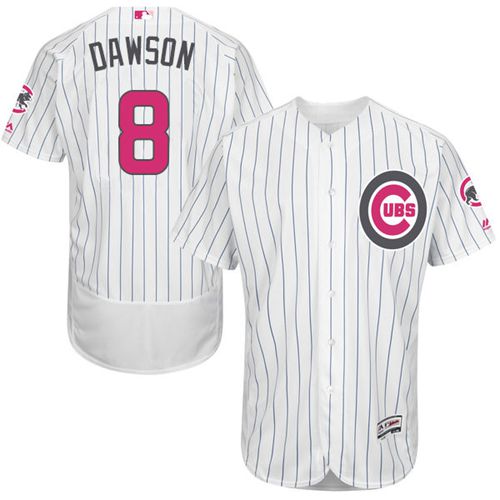 Cubs #8 Andre Dawson White(Blue Strip) Flexbase Authentic Collection Mother's Day Stitched MLB Jersey Cubs #8 Andre Dawson White(Blue Strip) Flexbase Authentic Collection Mother's Day Stitched MLB Jersey