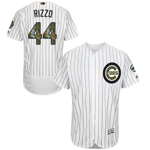 Cubs #44 Anthony Rizzo White(Blue Strip) Flexbase Authentic Collection Memorial Day Stitched MLB Jersey Cubs #44 Anthony Rizzo White(Blue Strip) Flexbase Authentic Collection Memorial Day Stitched MLB Jersey