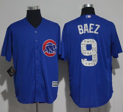 Cubs #9 Javier Baez Blue 2017 Spring Training Authentic Flex Base Stitched MLB Jersey Cubs #9 Javier Baez Blue 2017 Spring Training Authentic Flex Base Stitched MLB Jersey