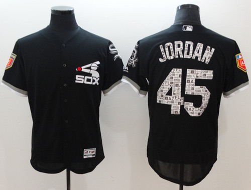 White Sox #45 Michael Jordan Black 2018 Spring Training Authentic Flex Base Stitched MLB Jersey White Sox #45 Michael Jordan Black 2018 Spring Training Authentic Flex Base Stitched MLB Jersey