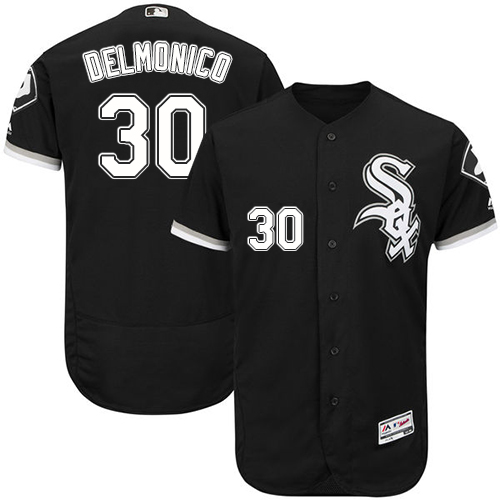 White Sox #30 Nicky Delmonico Black Flexbase Authentic Collection Stitched MLB Jersey White Sox #30 Nicky Delmonico Black Flexbase Authentic Collection Stitched MLB Jersey