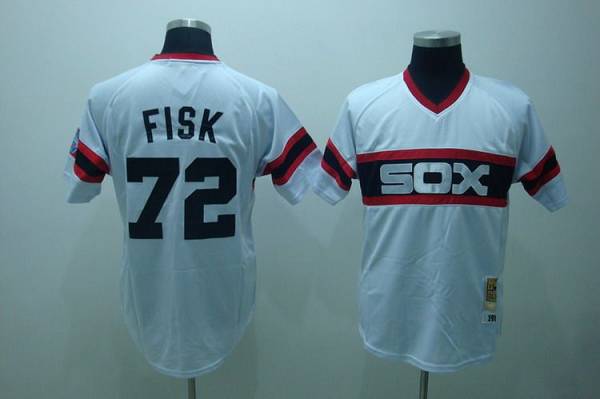 Mitchell and Ness 1985 White Sox #72 Carlton Fisk Stitched White Throwback MLB Jersey Mitchell and Ness 1985 White Sox #72 Carlton Fisk Stitched White Throwback MLB Jersey