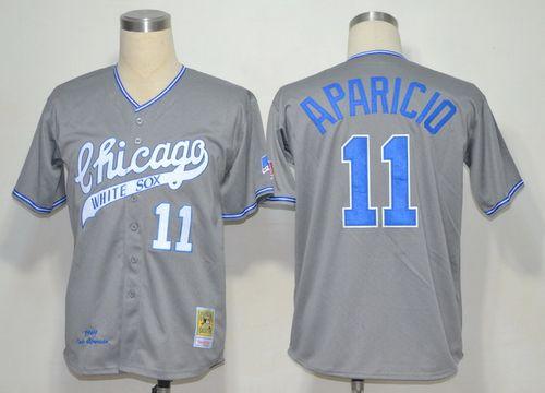 Mitchell And Ness 1969 White Sox #11 Luis Aparicio Grey Stitched Throwback MLB Jersey Mitchell And Ness 1969 White Sox #11 Luis Aparicio Grey Stitched Throwback MLB Jersey