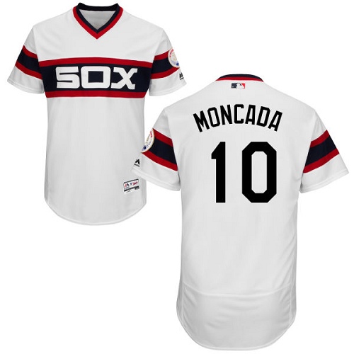 White Sox #10 Yoan Moncada White Flexbase Authentic Collection Alternate Home Stitched MLB Jersey White Sox #10 Yoan Moncada White Flexbase Authentic Collection Alternate Home Stitched MLB Jersey