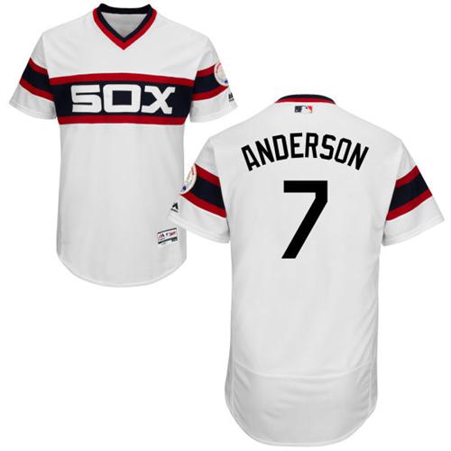 White Sox #7 Tim Anderson White Flexbase Authentic Collection Alternate Home Stitched MLB Jersey White Sox #7 Tim Anderson White Flexbase Authentic Collection Alternate Home Stitched MLB Jersey