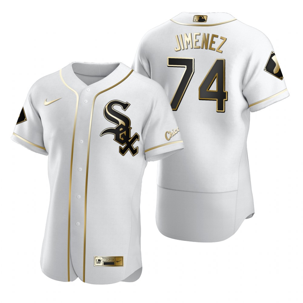 Chicago White Sox #74 Eloy Jimenez White Nike Men's Authentic Golden Edition MLB Jersey Chicago White Sox #74 Eloy Jimenez White Nike Men's Authentic Golden Edition MLB Jersey