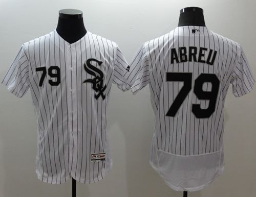 White Sox #79 Jose Abreu White(Black Strip) Flexbase Authentic Collection Stitched MLB Jersey White Sox #79 Jose Abreu White(Black Strip) Flexbase Authentic Collection Stitched MLB Jersey
