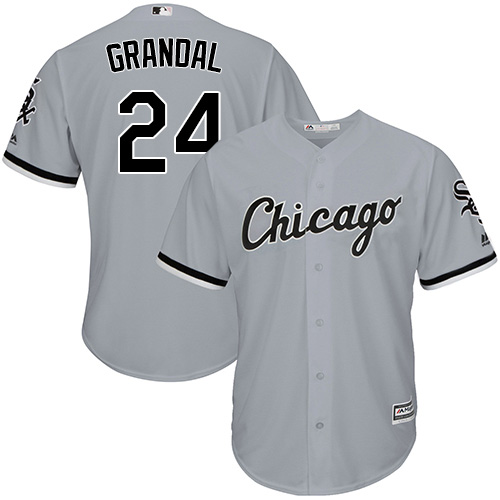 White Sox #24 Yasmani Grandal Grey New Cool Base Stitched MLB Jersey White Sox #24 Yasmani Grandal Grey New Cool Base Stitched MLB Jersey