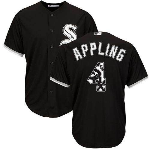 White Sox #4 Luke Appling Black Team Logo Fashion Stitched MLB Jersey White Sox #4 Luke Appling Black Team Logo Fashion Stitched MLB Jersey