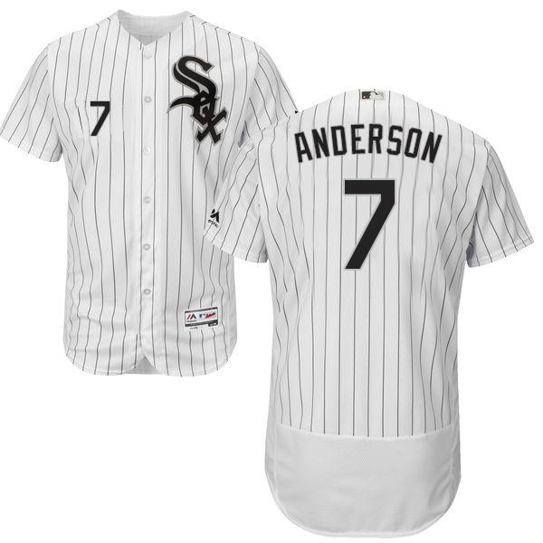 White Sox #7 Tim Anderson White(Black Strip) Flexbase Authentic Collection Stitched MLB Jersey White Sox #7 Tim Anderson White(Black Strip) Flexbase Authentic Collection Stitched MLB Jersey
