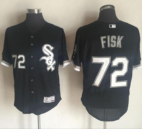 White Sox #72 Carlton Fisk Black Flexbase Authentic Collection Stitched MLB Jersey White Sox #72 Carlton Fisk Black Flexbase Authentic Collection Stitched MLB Jersey