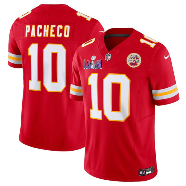 Men's Kansas City Chiefs #10 Isiah Pacheco Red F.U.S.E. Super Bowl LVIII Patch Vapor Untouchable Limited Stitched Football Jersey Men's Kansas City Chiefs #10 Isiah Pacheco Red F.U.S.E. Super Bowl LVIII Patch Vapor Untouchable Limited Stitched Football Jersey