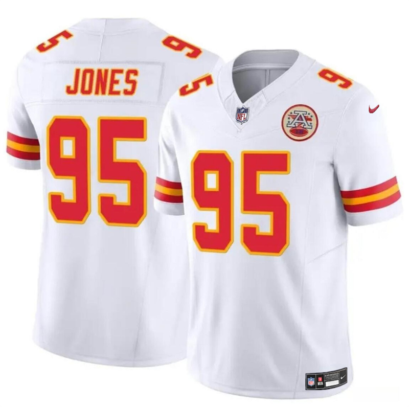 Men’s Kansas City Chiefs #95 Chris Jones White 2024 F.U.S.E Vapor Untouchable Limited Stitched Football Jersey Men’s Kansas City Chiefs #95 Chris Jones White 2024 F.U.S.E Vapor Untouchable Limited Stitched Football Jersey