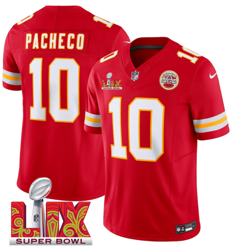 Men's Kansas City Chiefs #10 Isiah Pacheco Red F.U.S.E. 24/25 Super Bowl LIX Vapor Untouchable Limited Stitched Football Jersey Men's Kansas City Chiefs #10 Isiah Pacheco Red F.U.S.E. 24/25 Super Bowl LIX Vapor Untouchable Limited Stitched Football Jersey