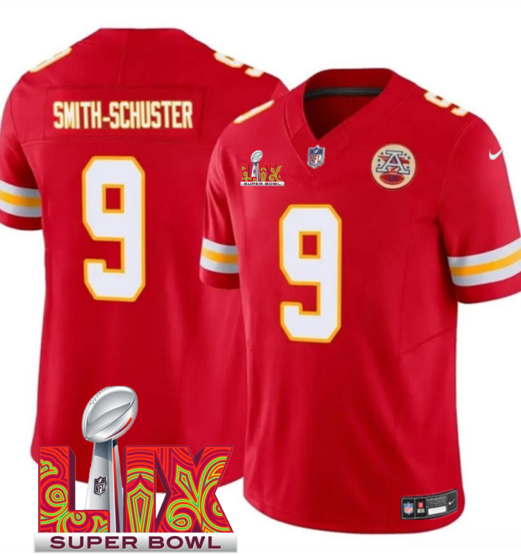 Men's Kansas City Chiefs #9 JuJu Smith-Schuster Red F.U.S.E. 24/25 Super Bowl LIX Vapor Untouchable Limited Stitched Football Jersey Men's Kansas City Chiefs #9 JuJu Smith-Schuster Red F.U.S.E. 24/25 Super Bowl LIX Vapor Untouchable Limited Stitched Football Jersey